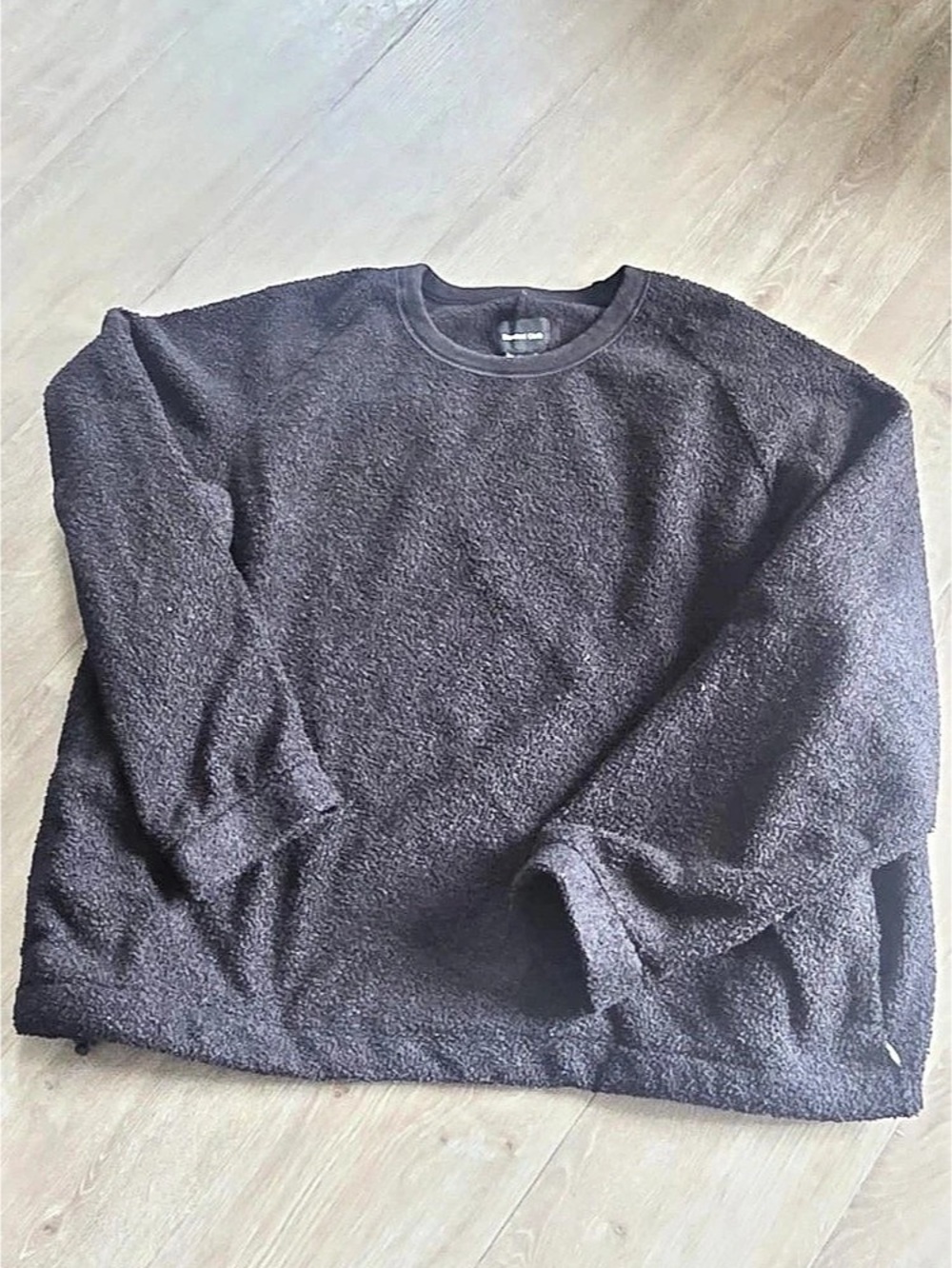 Sundry Faux Sherpa Sweatshirt Gray Crewneck